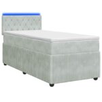 vidaXL Posteľ boxspring s matracom Svetlosivá 100 x 200 cm Zamat