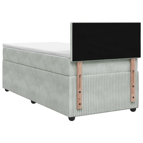 vidaXL Posteľ boxspring s matracom Svetlosivá 100 x 200 cm Zamat – Obrázok 7