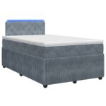 vidaXL Posteľ boxspring s matracom Tmavosivá 120 x 190 cm Zamat