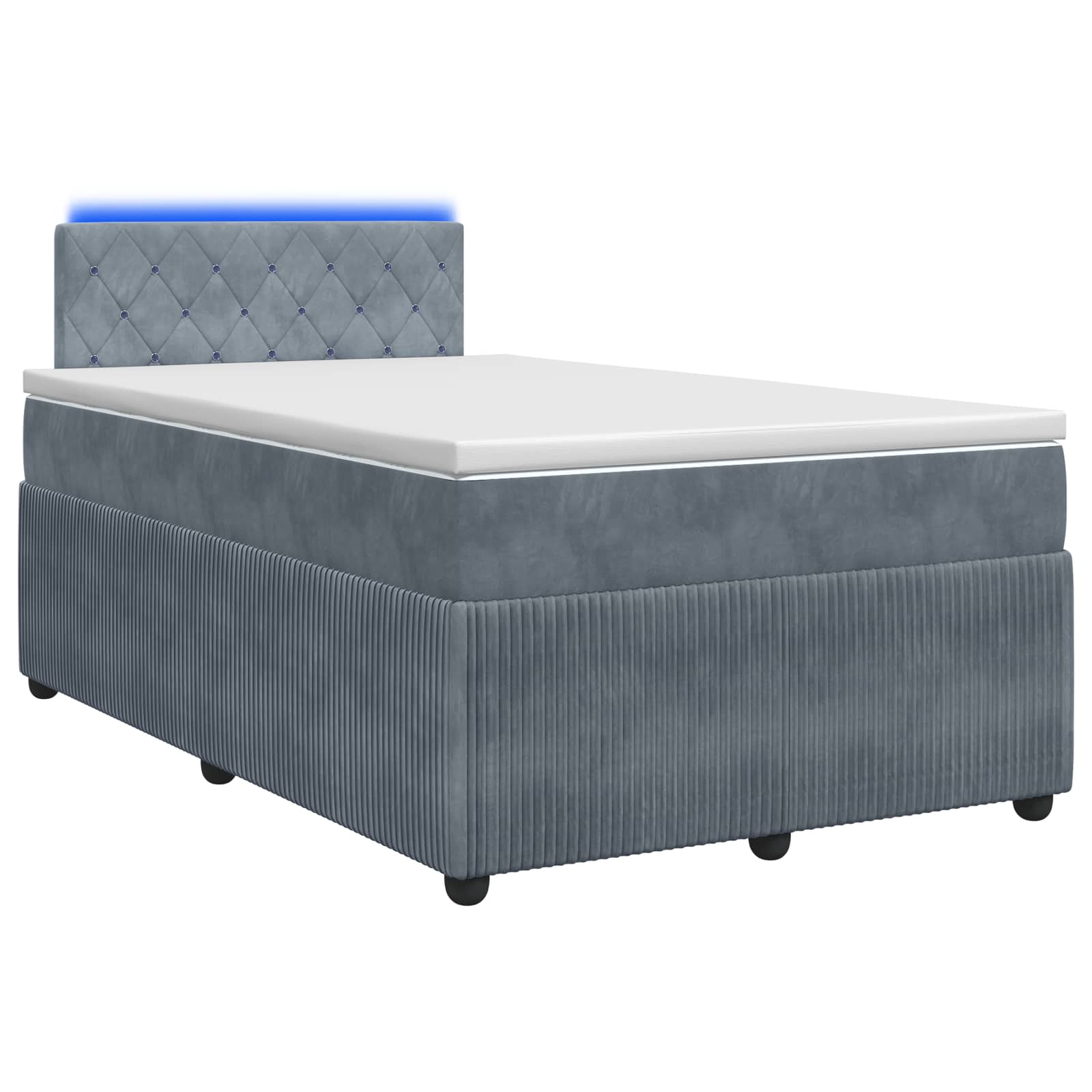 3453096_1.jpg vidaXL Posteľ boxspring s matracom Tmavosivá 120 x 190 cm Zamat – Obrázok 1