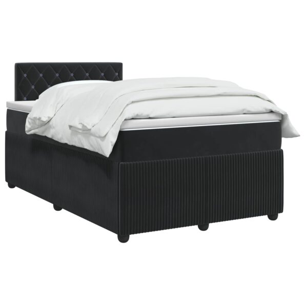 vidaXL Posteľ boxspring s matracom Čierna 120 x 190 cm Zamat – Obrázok 2
