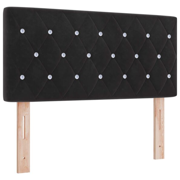 vidaXL Posteľ boxspring s matracom Čierna 120 x 190 cm Zamat – Obrázok 3