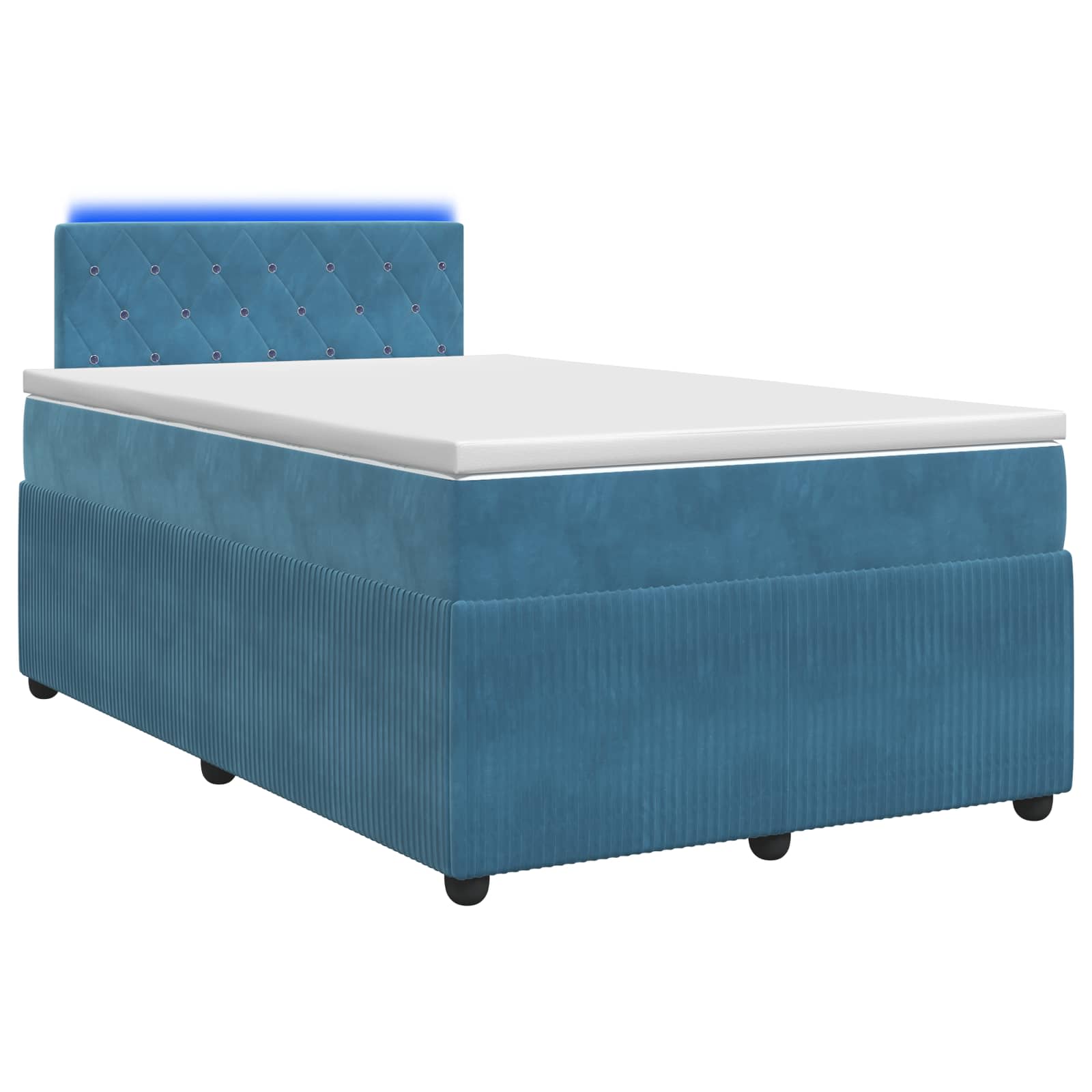 3453117_1.jpg vidaXL Posteľ boxspring s matracom Modrá 120 x 200 cm Zamat – Obrázok 1