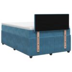 vidaXL Posteľ boxspring s matracom Modrá 120 x 200 cm Zamat – Obrázok 7