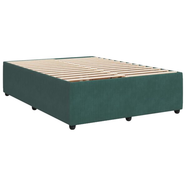 vidaXL Posteľ boxspring s matracom Tmavozelená 140 x 190 cm Zamat – Obrázok 4