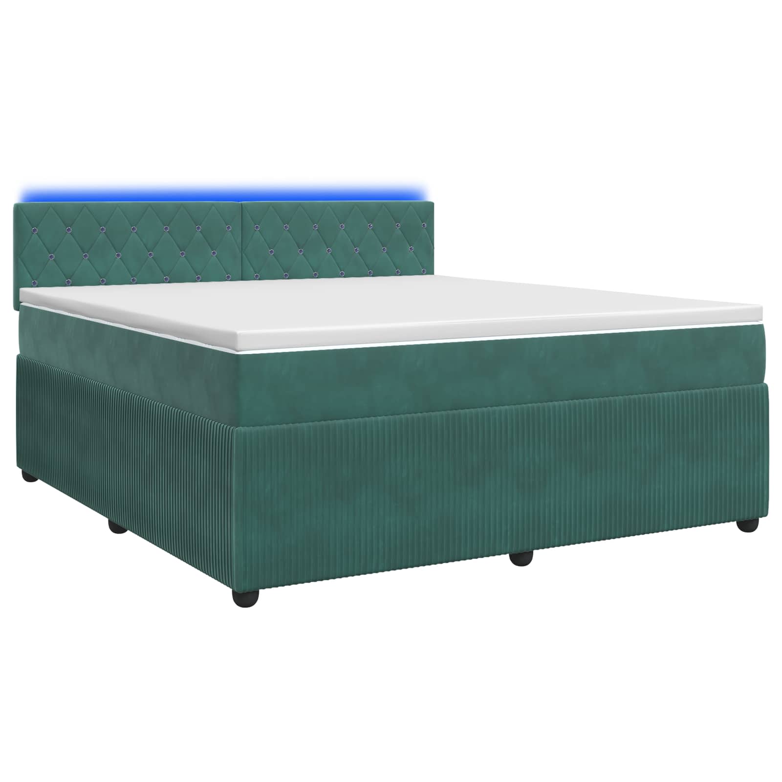 3453152_1.jpg vidaXL Posteľ boxspring s matracom Tmavozelená 140 x 200 cm Zamat – Obrázok 1