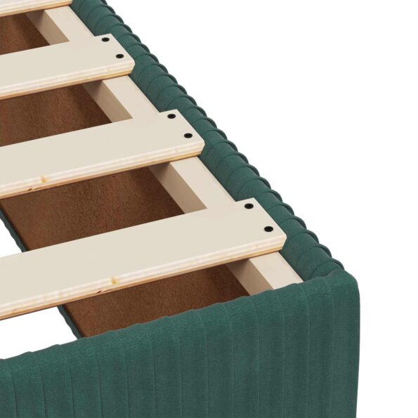 vidaXL Posteľ boxspring s matracom Tmavozelená 140 x 200 cm Zamat – Obrázok 9