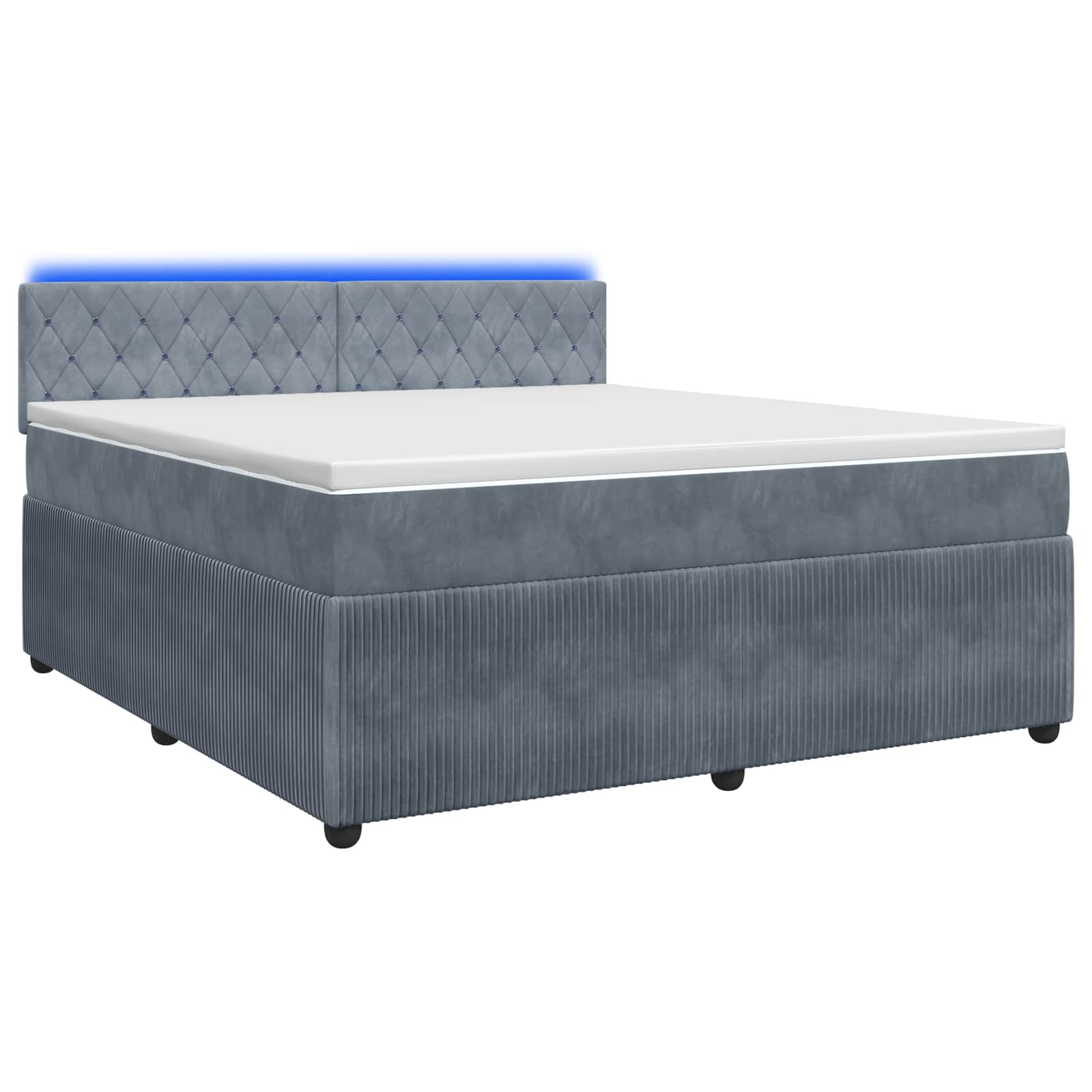 3453168_1.jpg vidaXL Posteľ boxspring s matracom Tmavosivá 160 x 200 cm Zamat – Obrázok 1