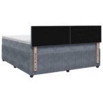 vidaXL Posteľ boxspring s matracom Tmavosivá 160 x 200 cm Zamat – Obrázok 7