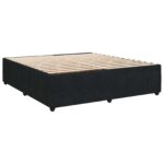 vidaXL Posteľ boxspring s matracom Čierna 200 x 200 cm Zamat – Obrázok 4