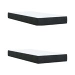 vidaXL Posteľ boxspring s matracom Čierna 200 x 200 cm Zamat – Obrázok 5