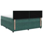vidaXL Posteľ boxspring s matracom Tmavozelená 200 x 200 cm Zamat – Obrázok 7