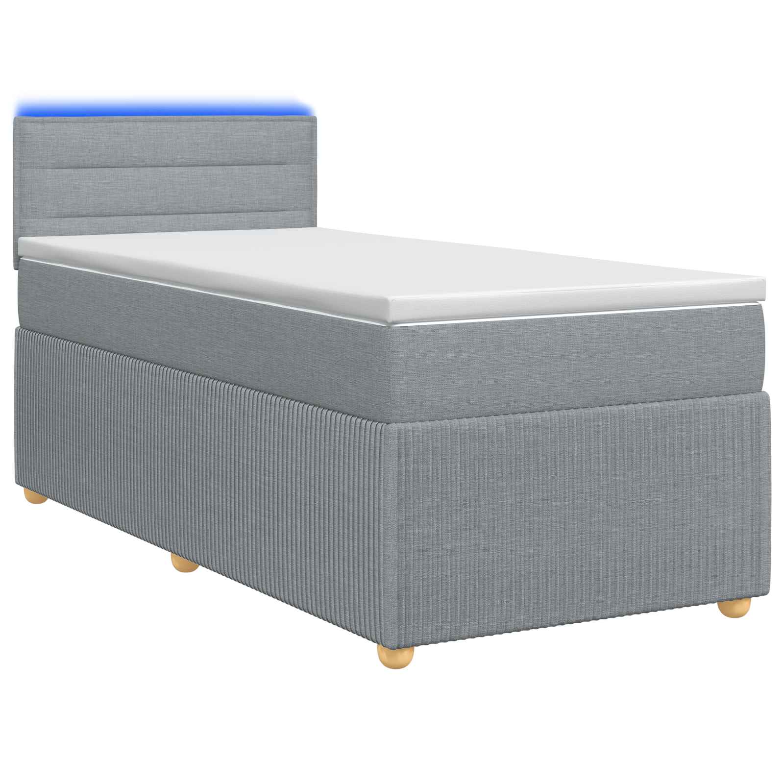 3453221_1.jpg vidaXL Posteľ s boxspringom a matracom a LED Svetlosivá 90 x 190 cm – Obrázok 1