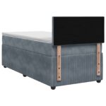 vidaXL Posteľ s boxspringom a matracom a LED Tmavosivá 90 x 190 cm – Obrázok 7