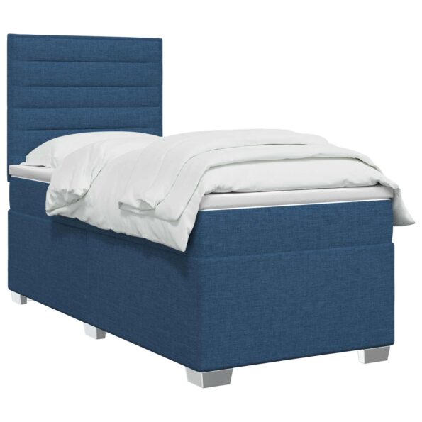 vidaXL Posteľ boxspring s matracom Modrá 90 x 200 cm Látka – Obrázok 2