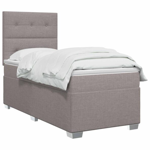 vidaXL Posteľ boxspring s matracom Sivohnedá 90 x 200 cm Látka – Obrázok 2
