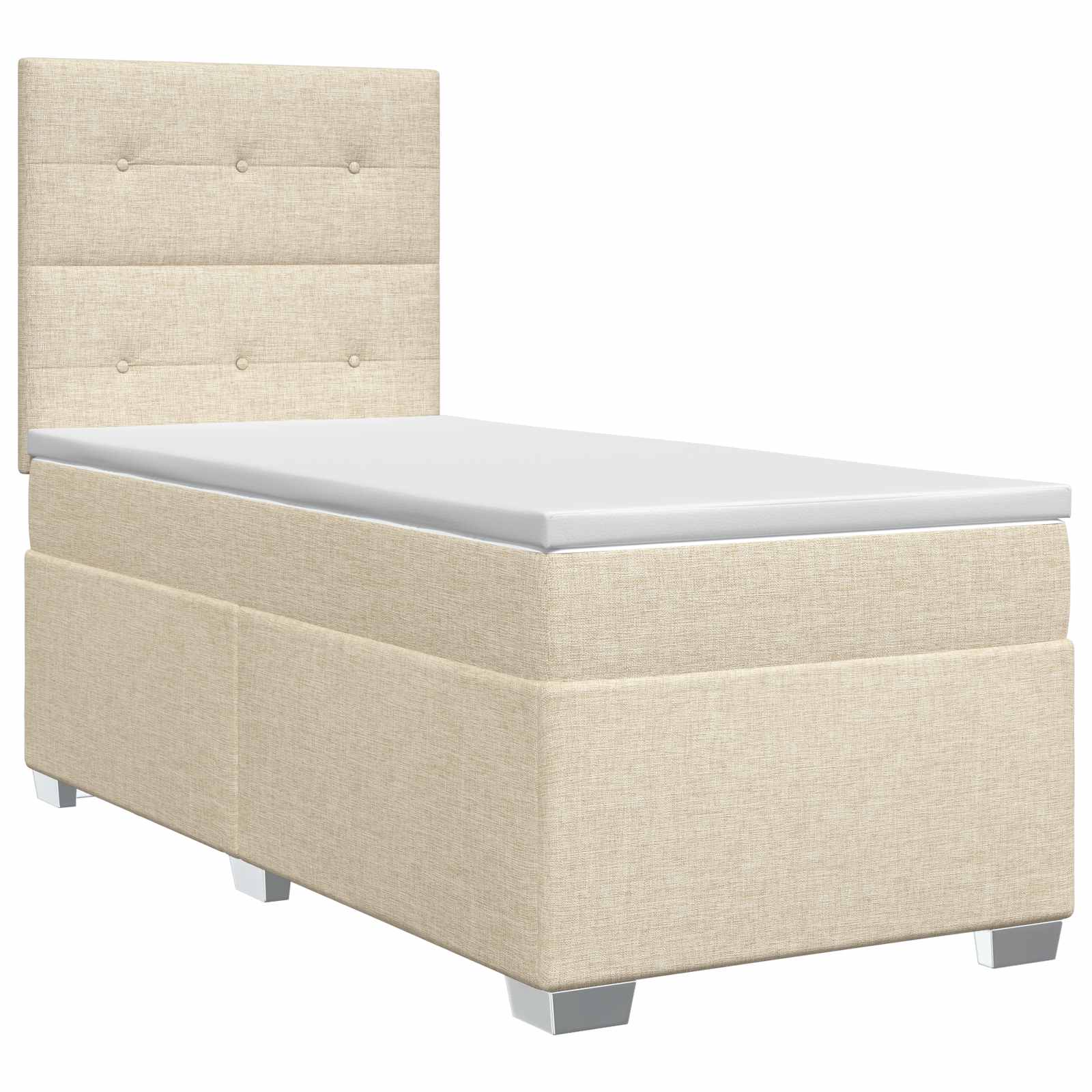3453344_1.jpg vidaXL Posteľ boxspring s matracom Krémová 100 x 200 cm Látka – Obrázok 1