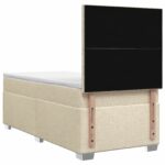 vidaXL Posteľ boxspring s matracom Krémová 100 x 200 cm Látka – Obrázok 7