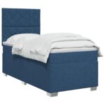 vidaXL Posteľ boxspring s matracom Modrá 100 x 200 cm Látka – Obrázok 2