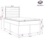 vidaXL Posteľ boxspring s matracom Tmavosivá 120 x 200 cm Látka – Obrázok 10