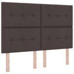 vidaXL Posteľ boxspring s matracom Tmavohnedá 140 x 200 cm Látka – Obrázok 3
