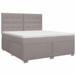 vidaXL Posteľ boxspring s matracom Sivohnedá 140 x 200 cm Látka