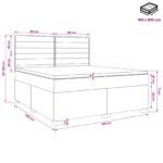 vidaXL Posteľ boxspring s matracom Tmavosivá 160 x 200 cm Látka – Obrázok 10