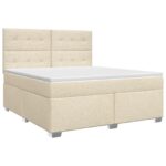 vidaXL Posteľ boxspring s matracom Krémová 180 x 200 cm Látka
