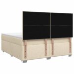 vidaXL Posteľ boxspring s matracom Krémová 180 x 200 cm Látka – Obrázok 7