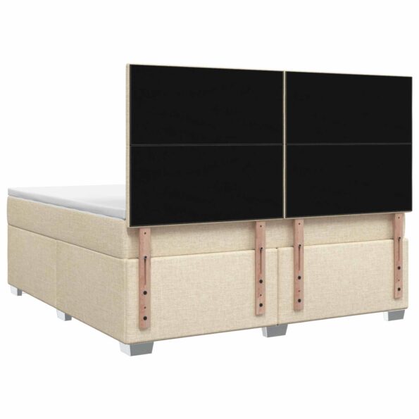 vidaXL Posteľ boxspring s matracom Krémová 180 x 200 cm Látka – Obrázok 7