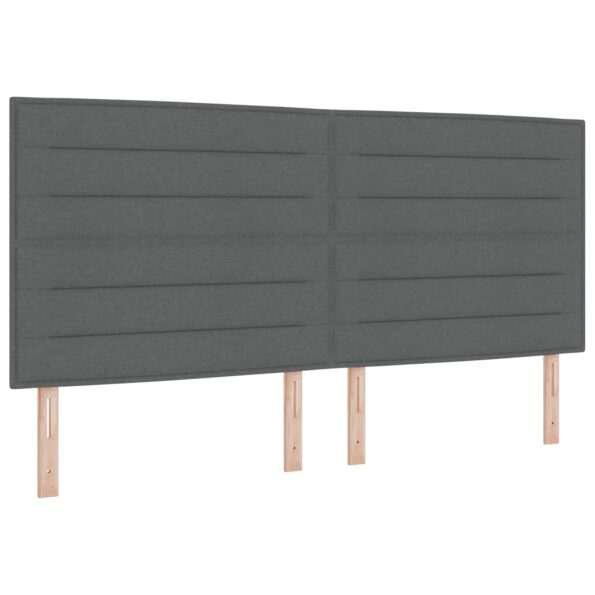 vidaXL Posteľ boxspring s matracom Tmavosivá 200 x 200 cm Látka – Obrázok 3