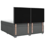 vidaXL Posteľ boxspring s matracom Tmavosivá 200 x 200 cm Látka – Obrázok 7