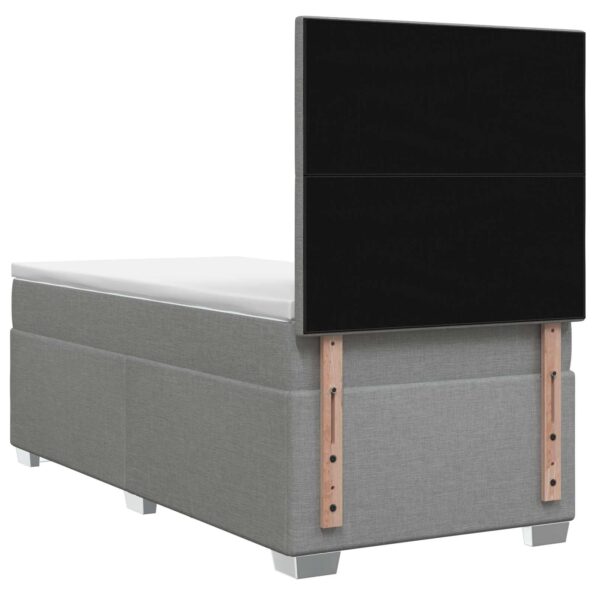vidaXL Posteľ boxspring s matracom Svetlosivá Jednoduchý Látka – Obrázok 7