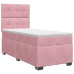 vidaXL Posteľ boxspring s matracom Ružová 80 x 200 cm Zamat