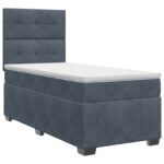 vidaXL Posteľ boxspring s matracom Tmavosivá 90 x 200 cm Zamat