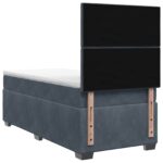 vidaXL Posteľ boxspring s matracom Tmavosivá 90 x 200 cm Zamat – Obrázok 7