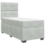 vidaXL Posteľ boxspring s matracom Svetlosivá 100 x 200 cm Zamat