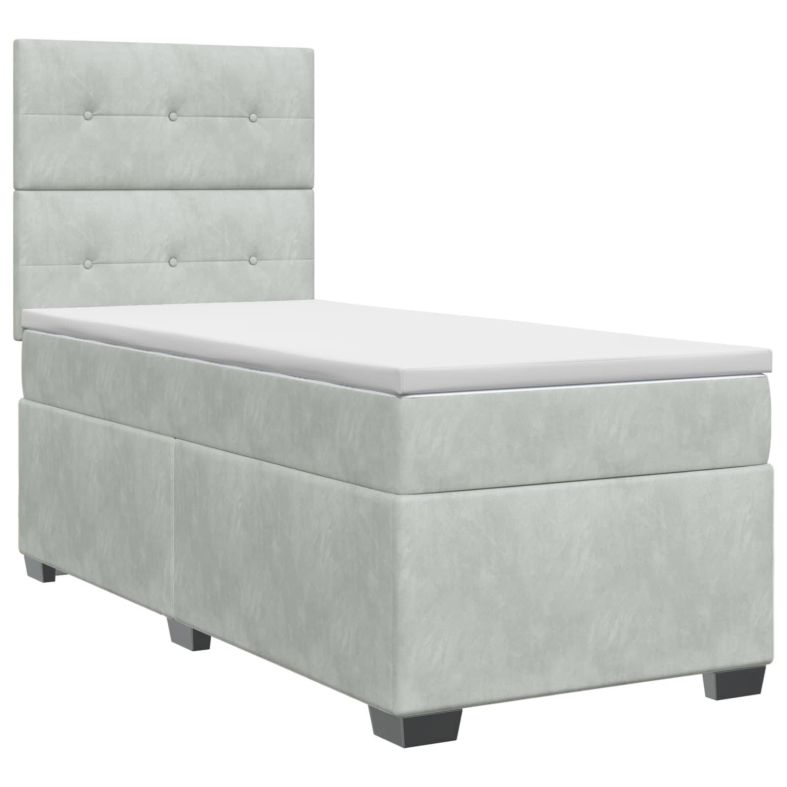 3453584_1.jpg vidaXL Posteľ boxspring s matracom Svetlosivá 100 x 200 cm Zamat – Obrázok 1