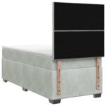 vidaXL Posteľ boxspring s matracom Svetlosivá 100 x 200 cm Zamat – Obrázok 7