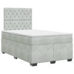 vidaXL Posteľ boxspring s matracom Svetlosivá 120 x 190 cm Zamat