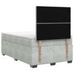 vidaXL Posteľ boxspring s matracom Svetlosivá 120 x 190 cm Zamat – Obrázok 7