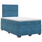 vidaXL Posteľ boxspring s matracom Modrá 120 x 190 cm Zamat