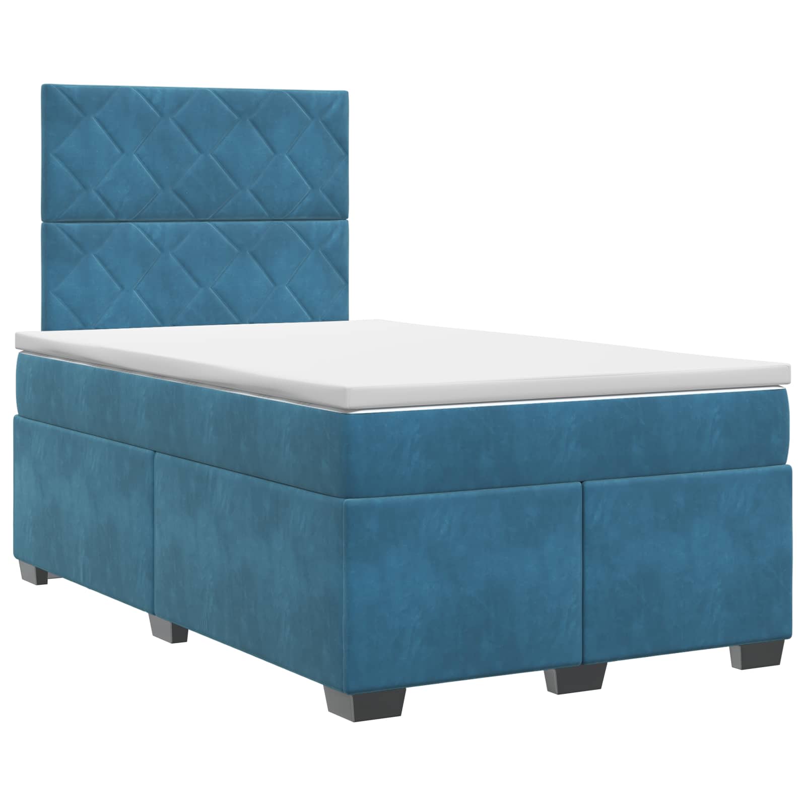 3453612_1.jpg vidaXL Posteľ boxspring s matracom Modrá 120 x 190 cm Zamat – Obrázok 1