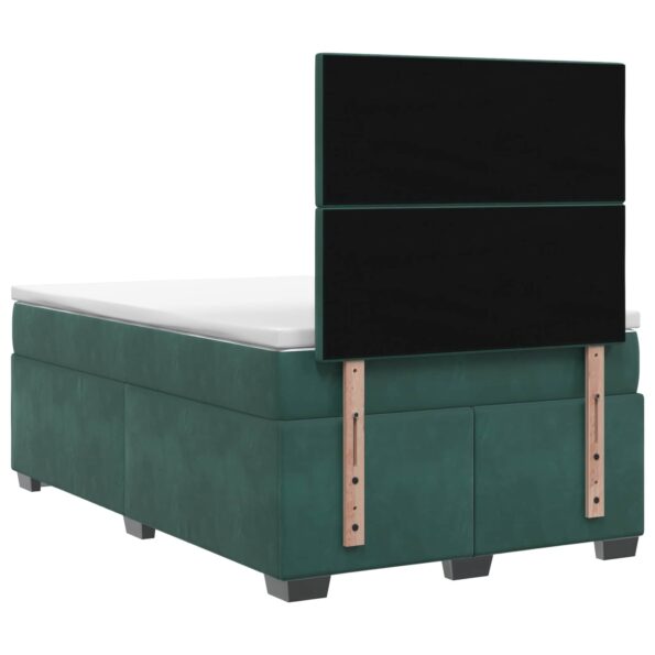 vidaXL Posteľ boxspring s matracom Tmavozelená 120 x 200 cm Zamat – Obrázok 7