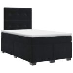 vidaXL Posteľ boxspring s matracom Čierna 120 x 200 cm Zamat