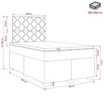 vidaXL Posteľ boxspring s matracom Modrá 120 x 200 cm Zamat – Obrázok 10
