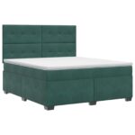 vidaXL Posteľ boxspring s matracom Tmavozelená 140 x 190 cm Zamat