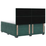 vidaXL Posteľ boxspring s matracom Tmavozelená 140 x 190 cm Zamat – Obrázok 7