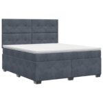 vidaXL Posteľ boxspring s matracom Tmavosivá 180 x 200 cm Zamat