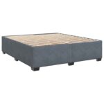 vidaXL Posteľ boxspring s matracom Tmavosivá 180 x 200 cm Zamat – Obrázok 4